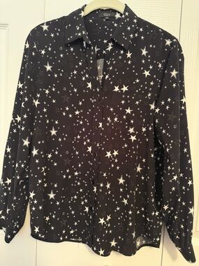 Rails Black Star Print Shirt